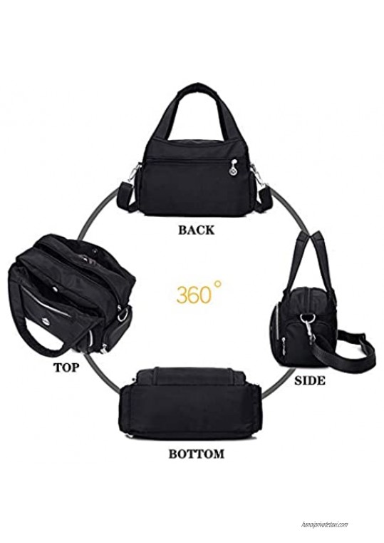 MINTEGRA Crossbody Bag for Women Waterproof Handbag Multi-Pocket Nylon Travel Shoulder Purse