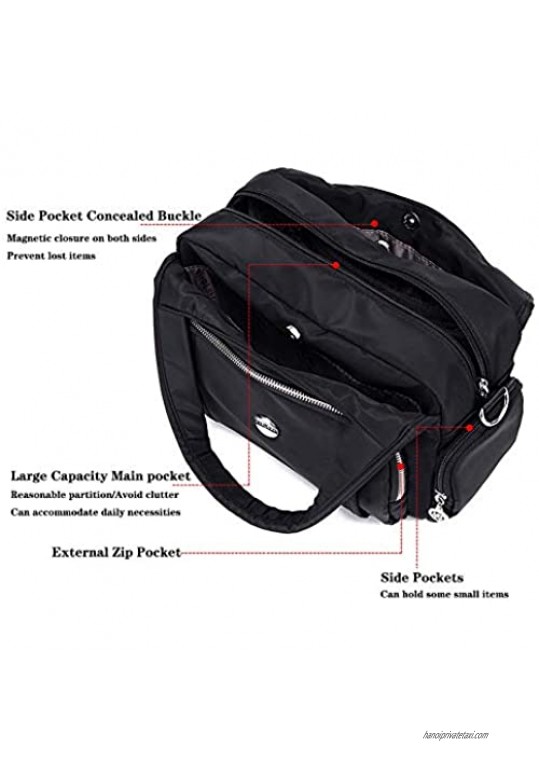 MINTEGRA Crossbody Bag for Women Waterproof Handbag Multi-Pocket Nylon Travel Shoulder Purse