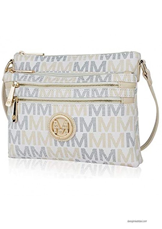 MKF Crossbody Bag for Women – PU Leather Pocketbook Handbag Multi Compartment Messenger Purse – Shoulder Strap