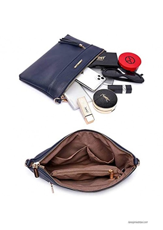 Small Crossbody Purse Shoulder Bag for Women Vegan Leather Handbag with Tassel