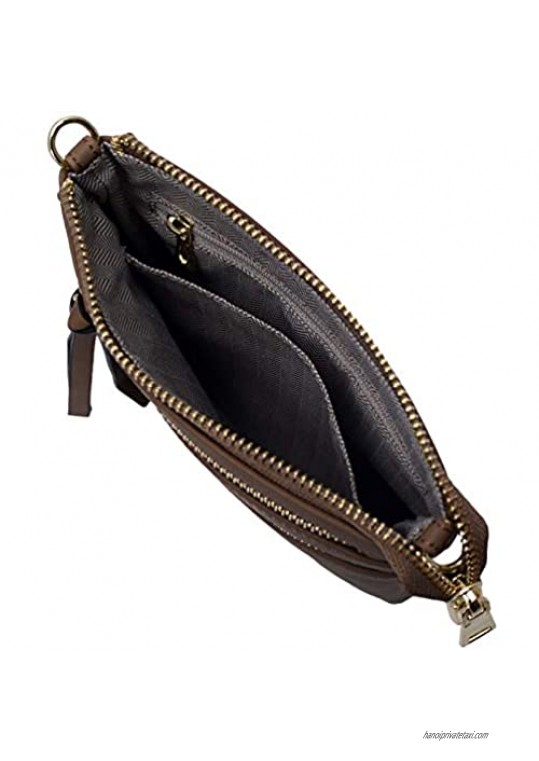 Small Crossbody Purses and Handbags for Women Multi Zipper Pocket Crossover Travel Bag Over the Shoulder