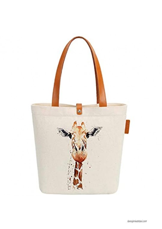 So'each Canvas & Beach Tote Bag Animal Giraffe Art Graphic Handbag Shoulder Bag