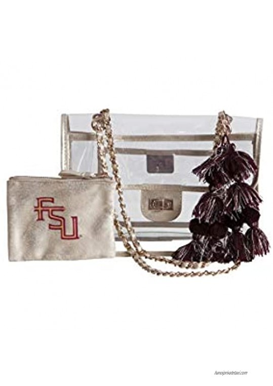 FSU Seminoles SHEERGEAR Womens Gameday Evie Chain Bag Medium Gold