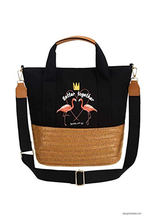 IN.RHAN Women's Handbag Better Together Love Flamingo Top Handle Work Tote Shoulder Bag
