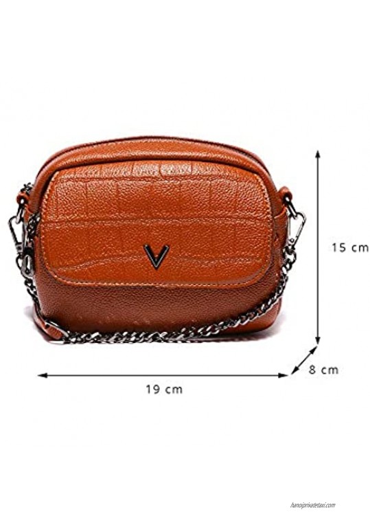 VITACCI Women's Handbag Leather Crossbody Purse Small Satchel with Chain Strap