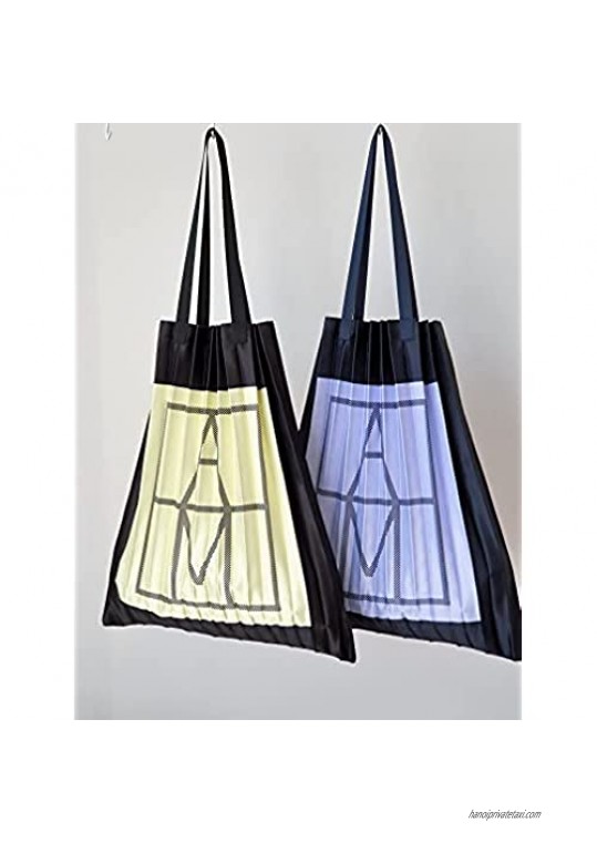 [WINSOME KOREA]-[AM BAG]-[YELLOW/BLACK COLOR]-[Multi-Purpose Shoulder Bags Use for Book Bags Shopping Bags Gift Bags Canvas Bags]-[16.9x16.1x8.6]
