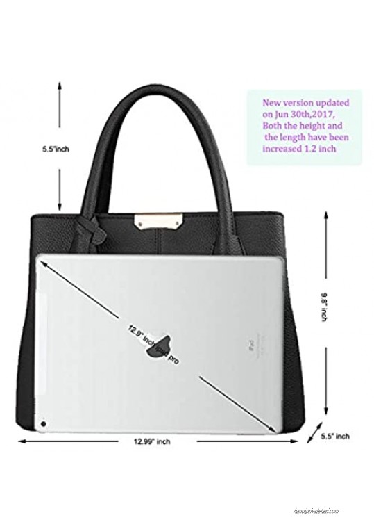 B&E LIFE Stylish Women Pu Leather Vertical Utility Top Handle Handbag Satchel Tote Purse Bag