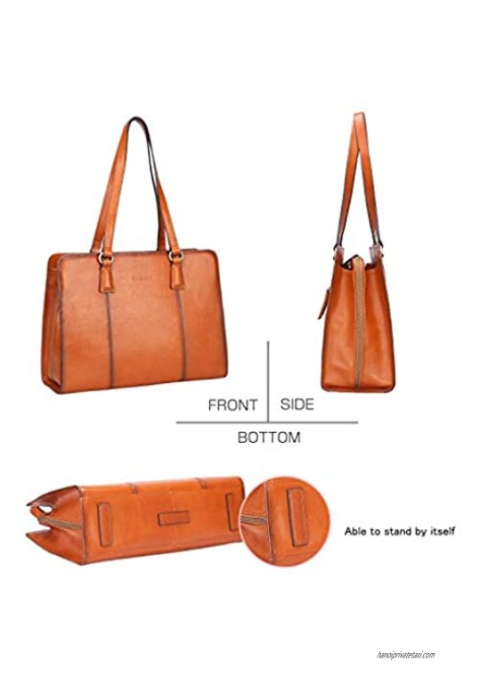 Banuce Full Grain Italian Leather Shoulder Handbag for Women Purse Business Bag