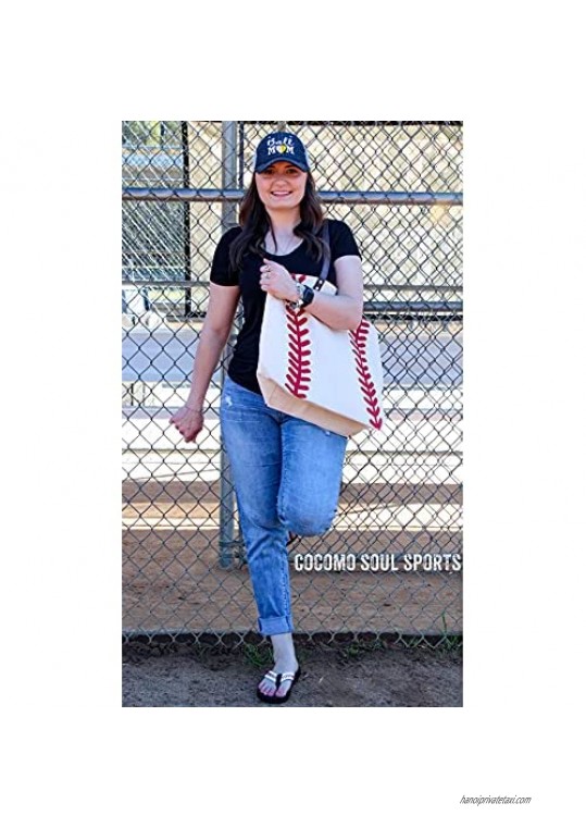 Baseball Sports Canvas Tote Bag Handbag XLarge 21 L X 17 H X 8 W