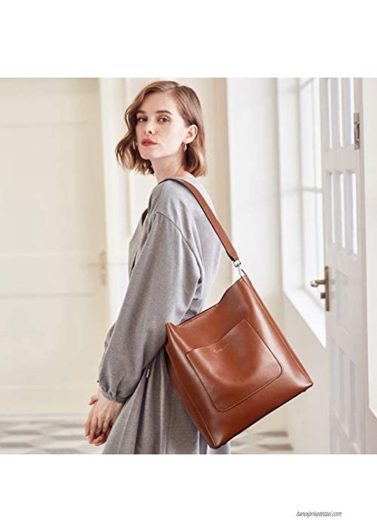 BOSTANTEN Handbags for Women Genuine Leather Designer Hobo Tote Purses Shoulder Crossbody Bucket Bags