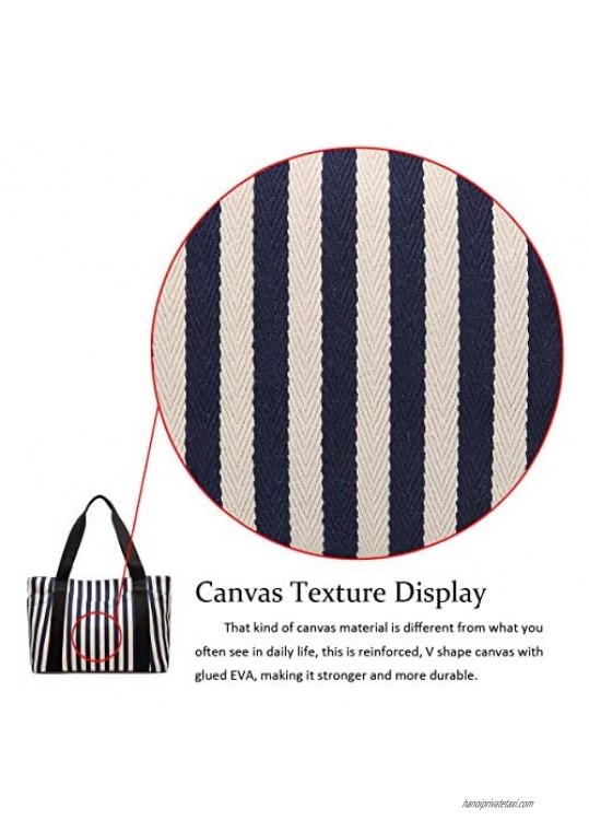 Canvas Tote Bag with Multiple Pocket/Zipper Closure Sholuder Bag/Travel Bag for Weekend/7 Pocket/Perfect Bag for Gift