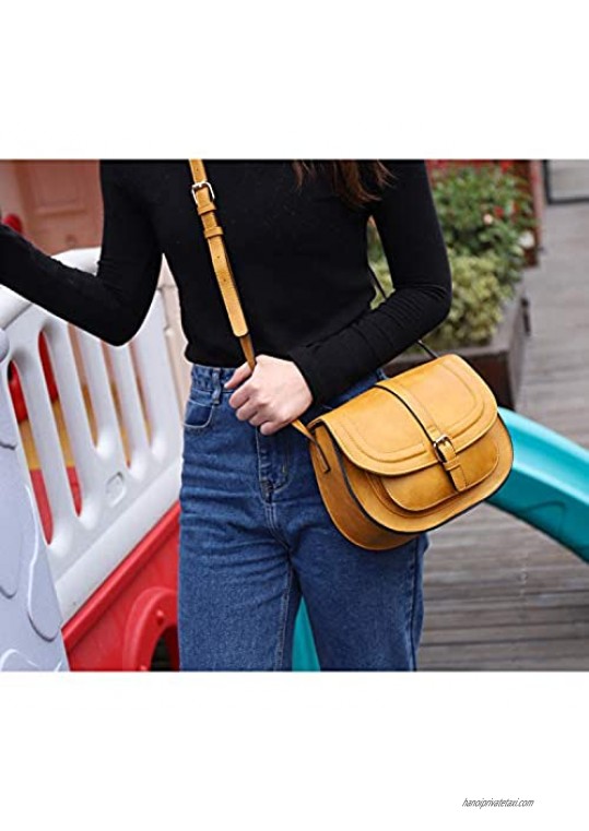 Crossbody Bags for Women Small Over the Shoulder Saddle Purses and Boho Cross body Handbags Vegan Leather