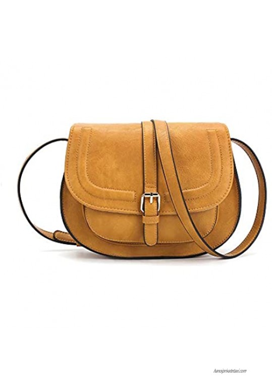 Crossbody Bags for Women Small Over the Shoulder Saddle Purses and Boho Cross body Handbags Vegan Leather
