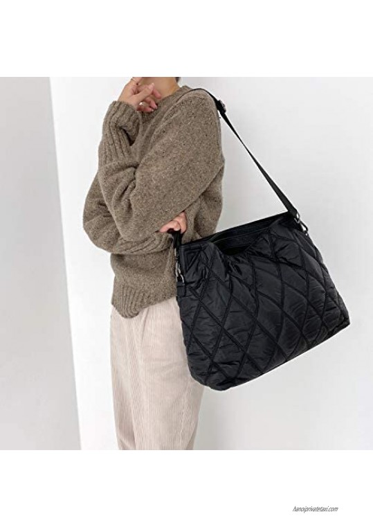 Lightweight Shoulder bag for Women Fits anywhere Soft Quilted Padding Tote Bag Purse Big Capacity lightweight and durable