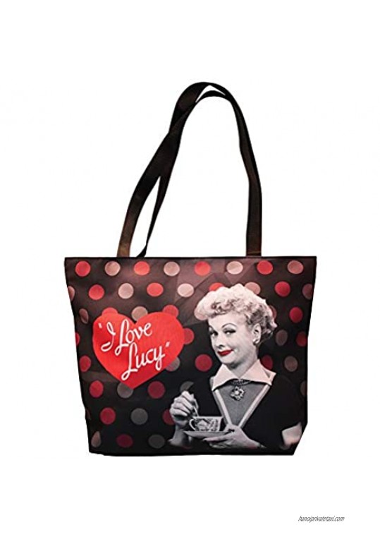 Midsouth Products I Love Lucy Large Tote Bag - Red and Black Polka Dots