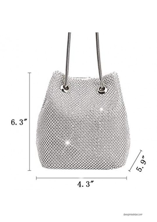 Mogor Women's Triangle Bling Glitter Purse Crown Box Clutch Evening Luxury Bags Party Prom