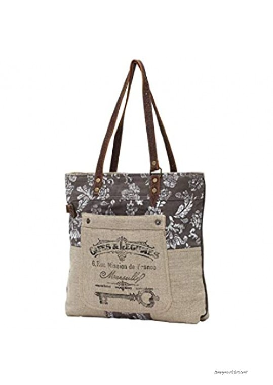 Myra Bags Old Key Upcycled Canvas Tote Bag S-0738