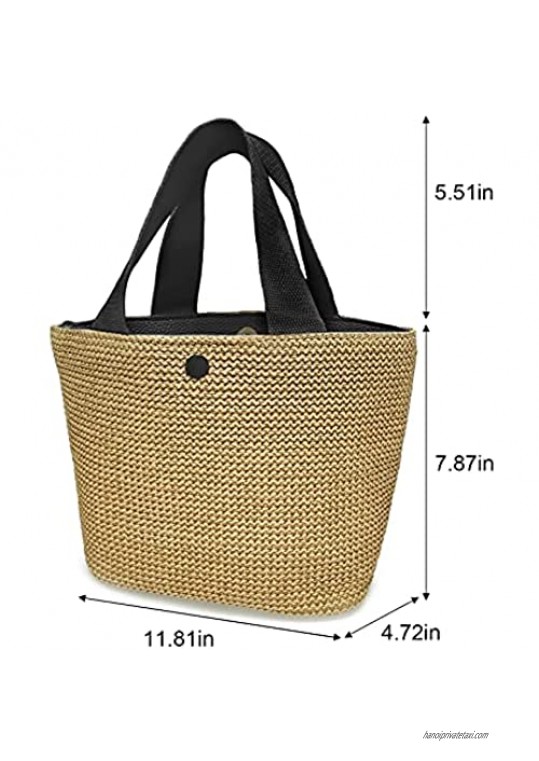 N.Bin Straw Bags for Women Tote with Handles Boho Beach Tote Bag Straw Purses and Handbags for Women