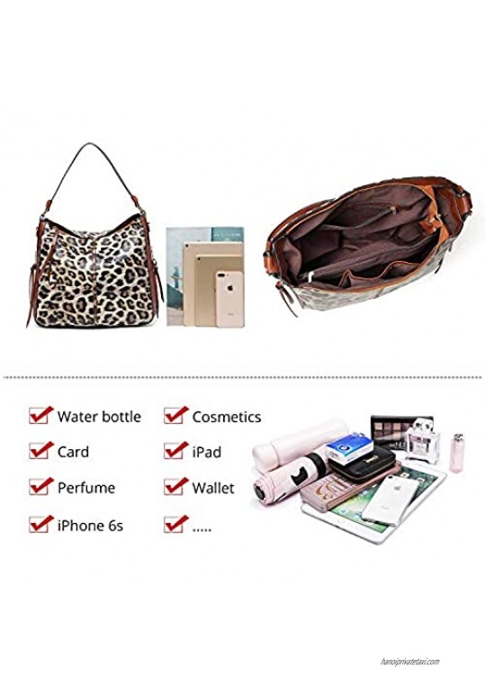 QUARKERA Leopard Print Purses and Handbags for Women Fashion Ladies Cheetah Hobo Shoulder Tote Bags