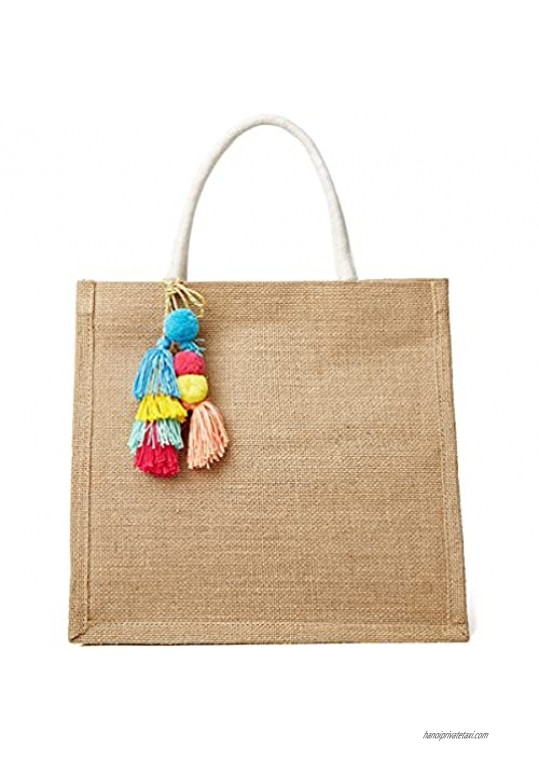 Straw Bag For Women Summer Beach Bags Solid Color Womens Straw Purse Big Tote With Pom Poms