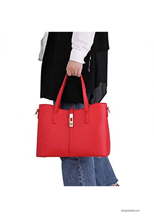 Women Handbag PU Leather Shoulder Bags Tote Bag Fashion Satchel Hobo Purse Set 4pcs