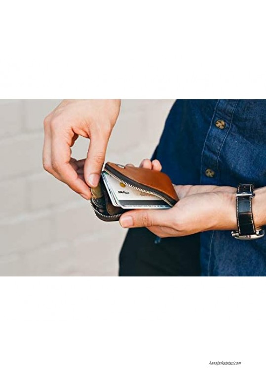 Bellroy Card Pocket (Small Leather Zipper Card Holder Wallet Holds 4-15 Cards Coin Pouch Folded Note Storage)