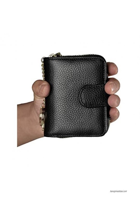 Beurlike Women's RFID Credit Card Holder Organizer Case Leather Security Wallet