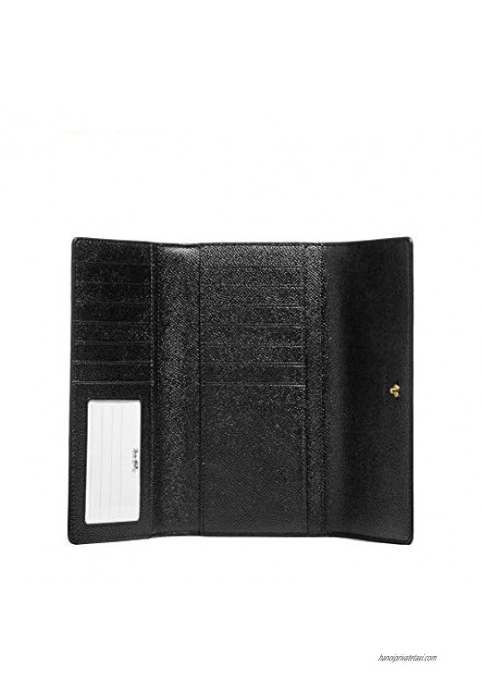 Coach Crossgrain Leather Trifold ID Wallet - #F79868 - Black Medium
