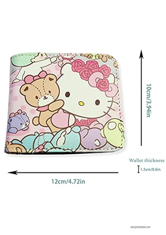 Hello Kitty Wallet Anime Leather Bifold Card Holder Purse Multi Color Birthday Gift
