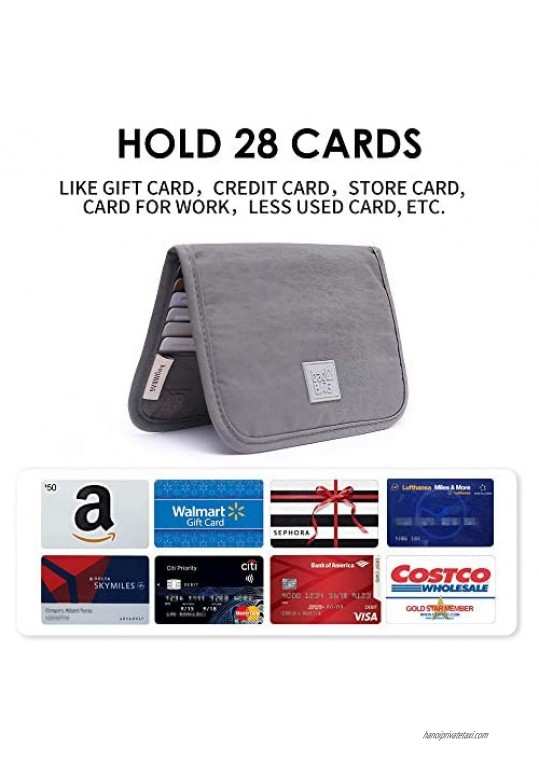 iN. Slim credit card holder wallet Gift card display case Minimalist light thin card storage case rfid blocking for men & women with 28 slots in Grey