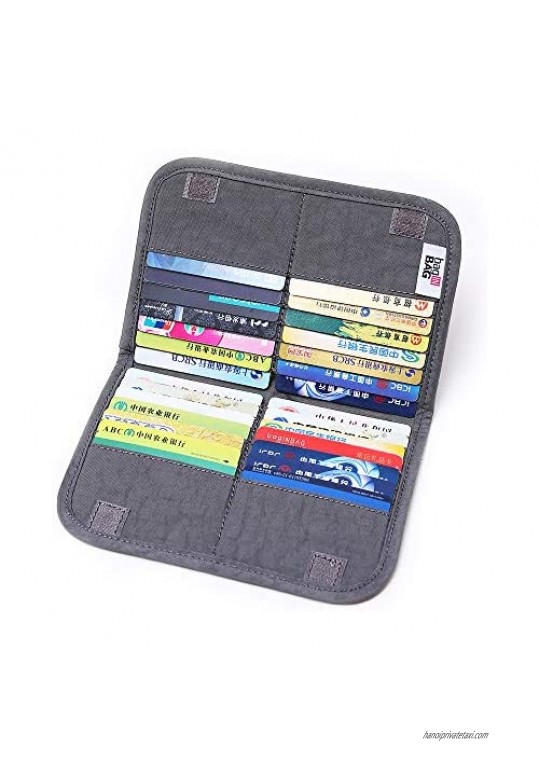 iN. Slim credit card holder wallet  Gift card display case  Minimalist light thin card storage case rfid blocking for men & women  with 28 slots in Grey