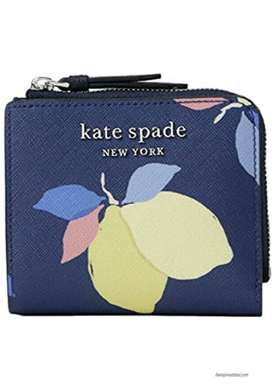 Kate Spade Cameron Lemon Zest Boxed Small L-Zip Bifold Wallet (RiverBlueMulti)