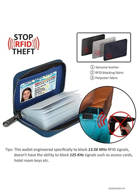 Lacheln RFID Blocking Credit Card Holder Genuine Leather Wallets for Men Women Money Case