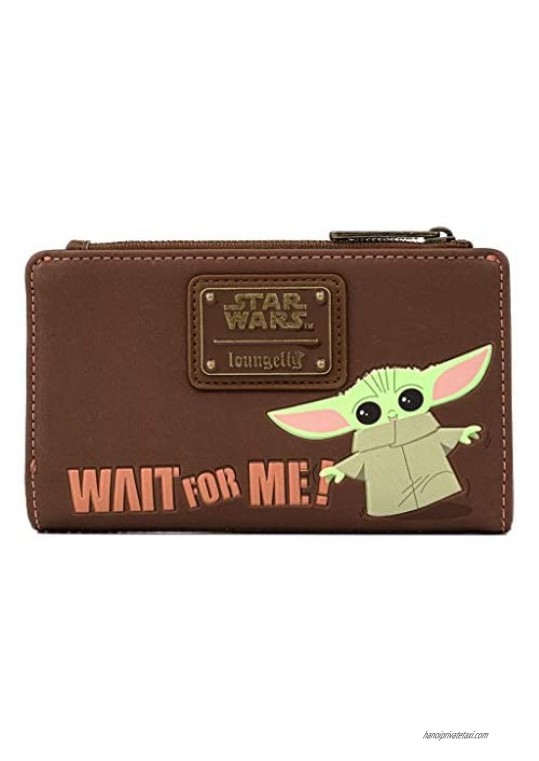 Loungefly Star Wars The Mandalorian Baby Yoda Wait For Me Faux Leather Wallet