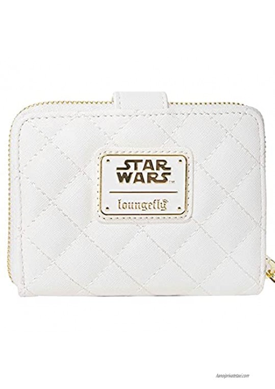 Loungefly Star Wars White Gold Rebel Hardware Zip Around Wallet