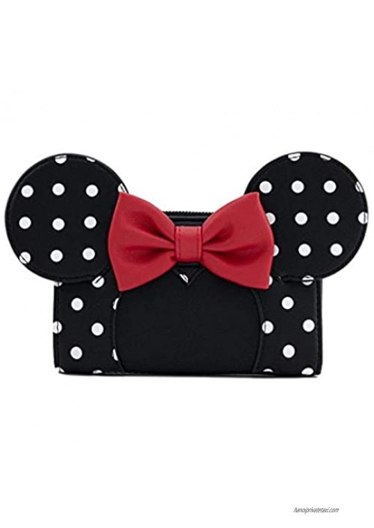 Loungefly x Disney Minnie Mouse Polka Dot Cosplay Flap Wallet (One Size  Black/White/Red)