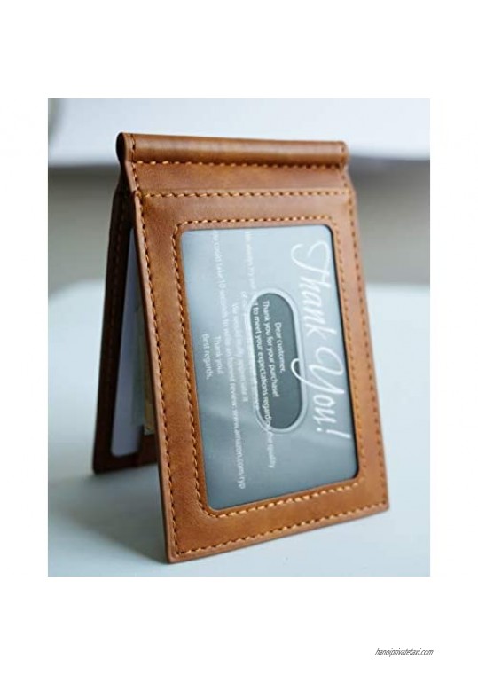 New Card Holder Card Holder Gift for Son Slim Wallet with Money Clip RFID Blocking Card Mini Bifold