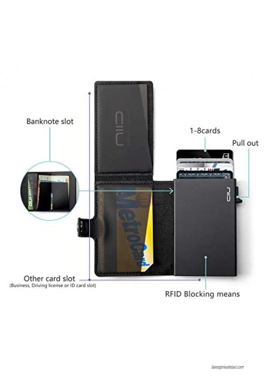 NIID Credit Card Holder Slim Wallet Card RFID Men‘s Wallets Case Automatic Pop up Hold 8 Cards
