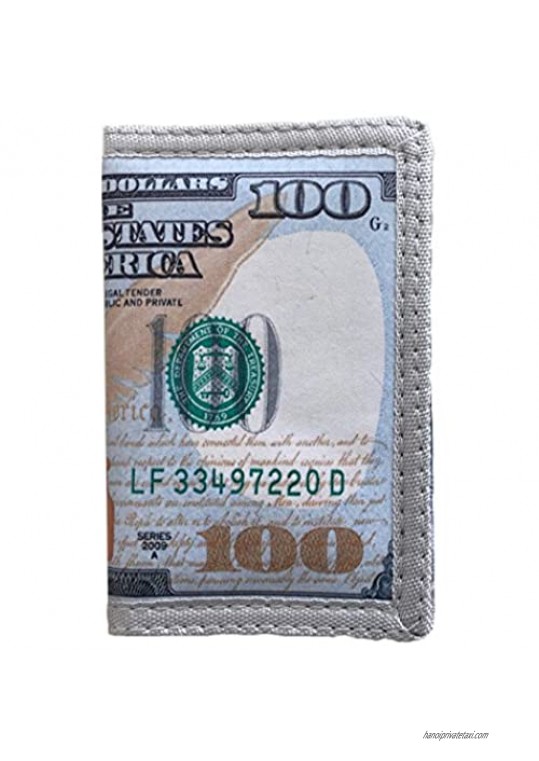 Wallet  Trifold Wallet with ID Window Decorated as $100 Bill