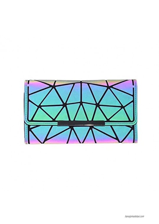 Women Holographic Wallet Geometric Luminous Wallets Lumikay Purse Long Wallet Flash Cross Body Bag