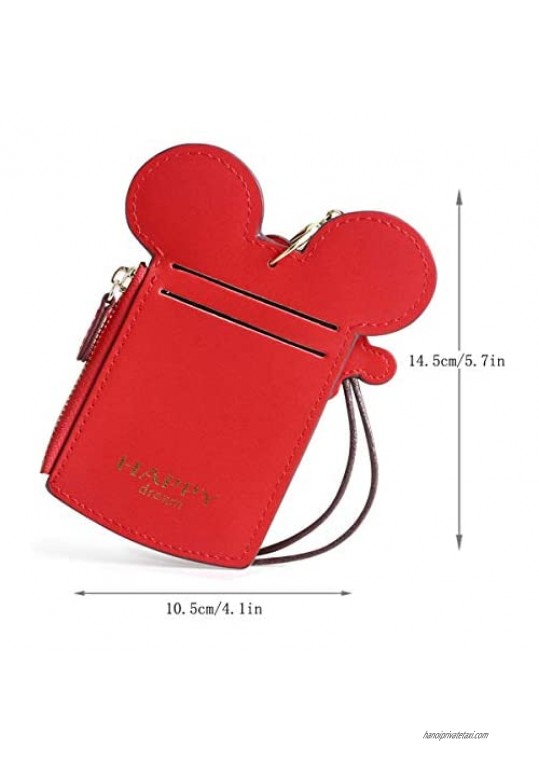 YIEASDA Travel Neck Pouch Cute Small Fashion Student ID Card Case Holder Coin Wallet Purse for Women/Girls/Children