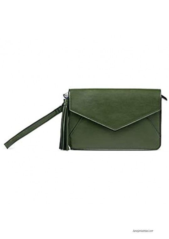 About Face Designs Army Kinzie Wristlet  7½" W × 5¼" H × 1¼ D with 7" Removable Wrist Strap  Olive Green