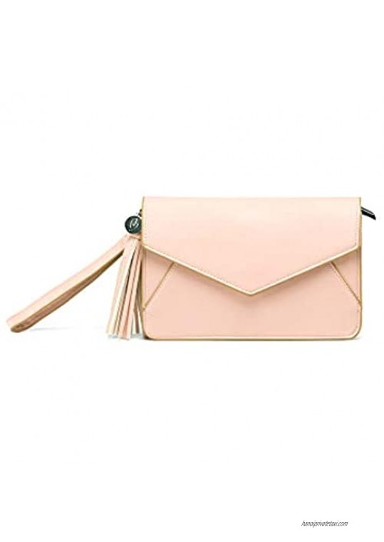About Face Designs Stylish Women's Blush SmallVegan Leather Kinzie Wristlet Handbag