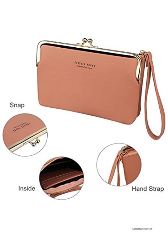 Aeeque Womens Wallet Gifts for Women Leather Wallets Coin Purse Cell Phone Bag
