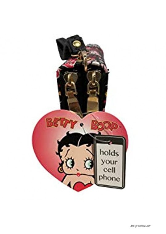 Betty Boop Large woman wallet Wristlet Wallet Double Zipper and Single Zipper Smartphone Wristlet Purse Signature Wallet (Color 2 Double Zipper)