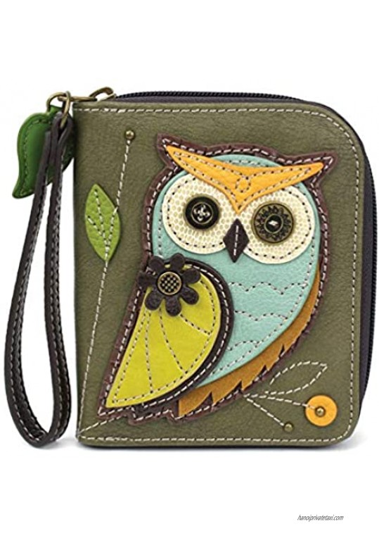 Chala Handbags Owl Generation A Zip-Around Wallet/Wristlet Owl Collectors Owl Lover