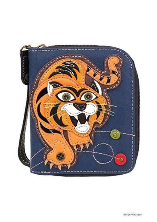 Chala Handbags Tiger Zip-Around Wallet/Wristlet Tiger Lover