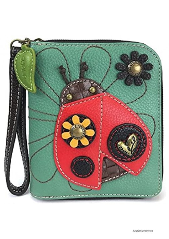 CHALA Handbags- Zip Around Wallet Wristlet 8 Credit Card Slots Sturdy Coin Purse for women