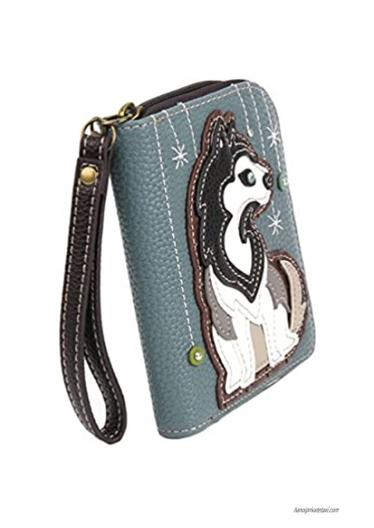 Chala Husky Zip-Around Wallet/Wristlet Husky Mom Rescue Accessories