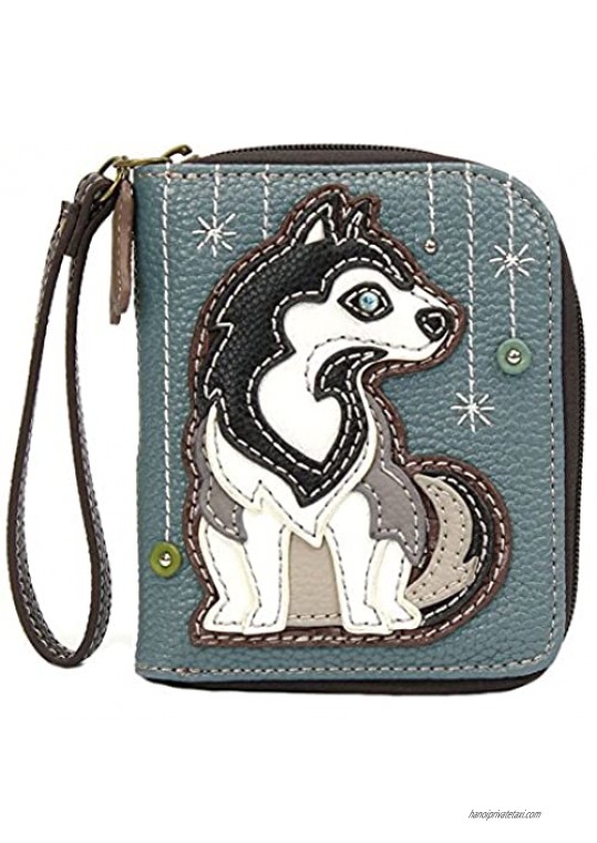 Chala Husky Zip-Around Wallet/Wristlet Husky Mom  Rescue  Accessories
